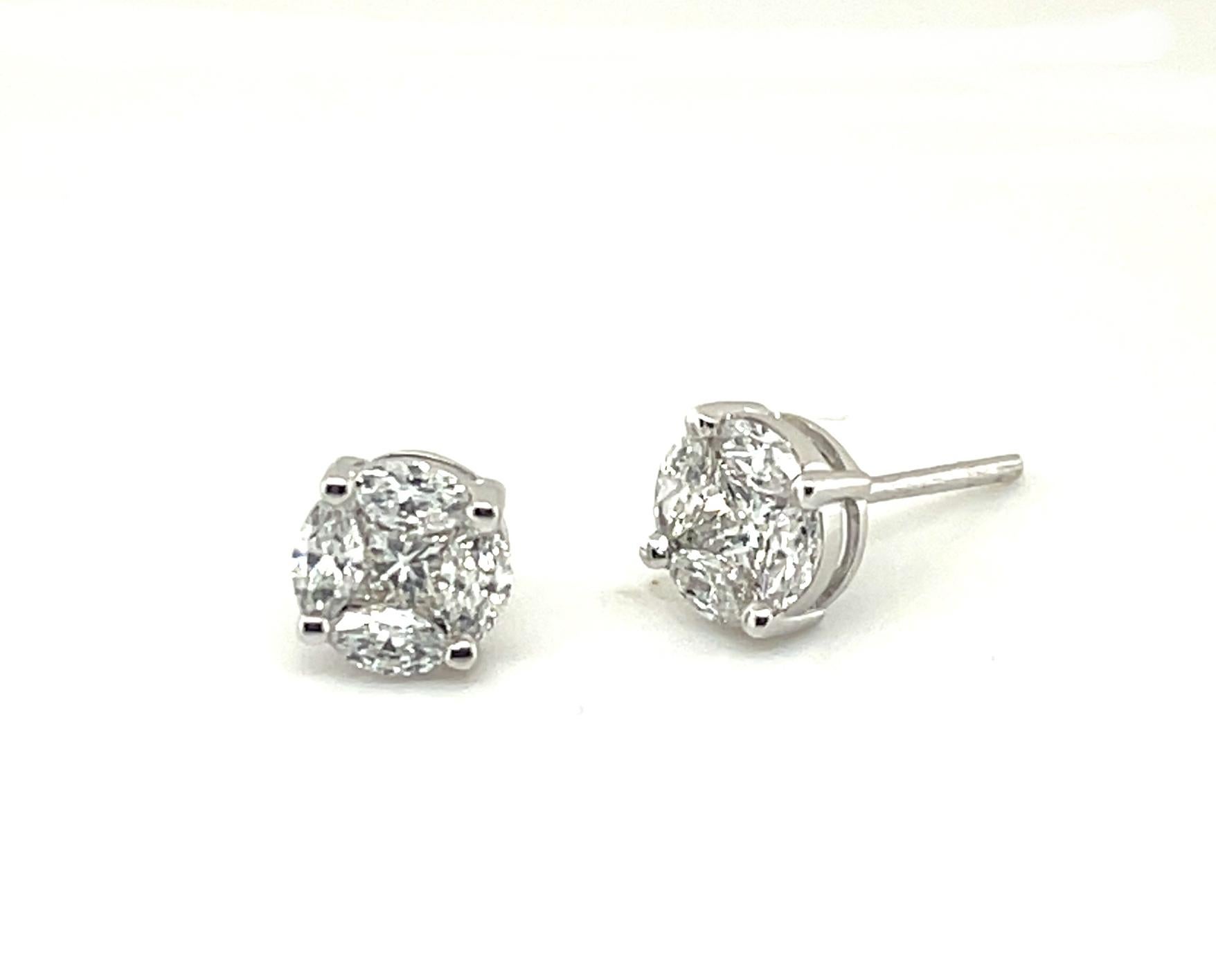 round illusion diamond studs