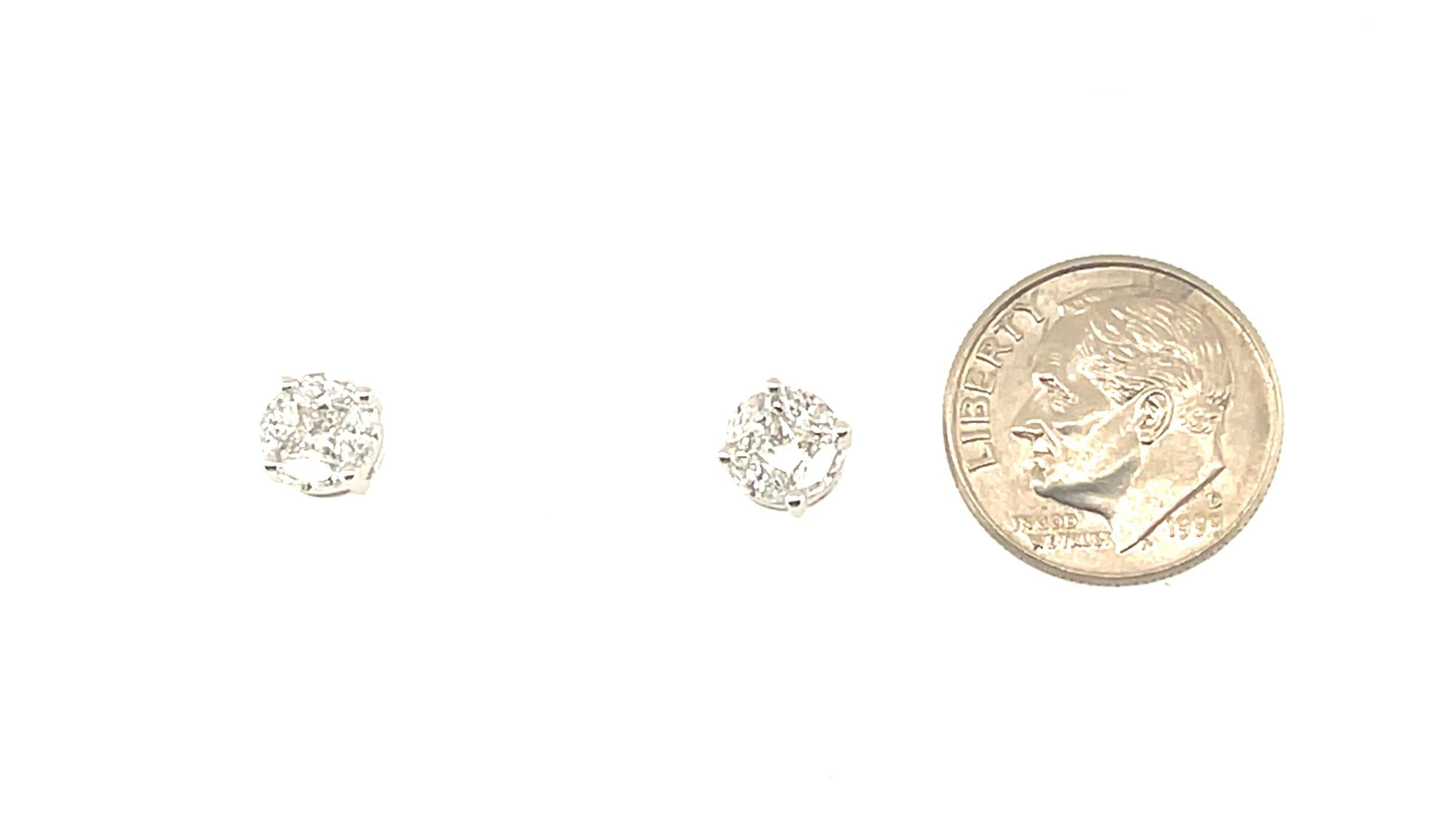 Illusion-Ohrstecker aus Weißgold mit 78 Karat Diamanten  im Zustand „Neu“ im Angebot in Los Angeles, CA