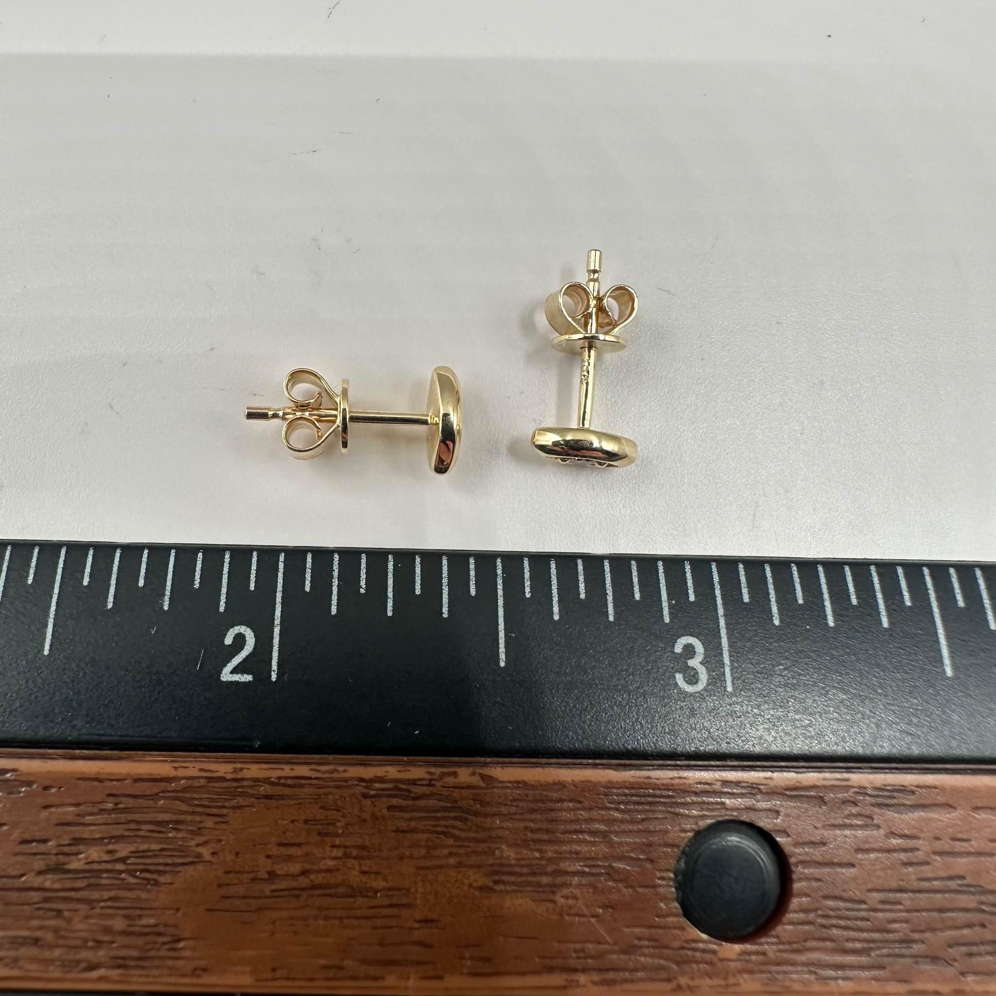 Clous d'oreilles en or jaune 10 carats - 0,07 ctw GH SI, Push Backs Pour femmes en vente