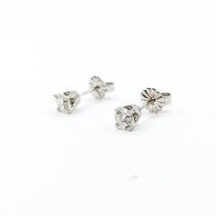 Diamond Stud Earrings in 14k White Gold