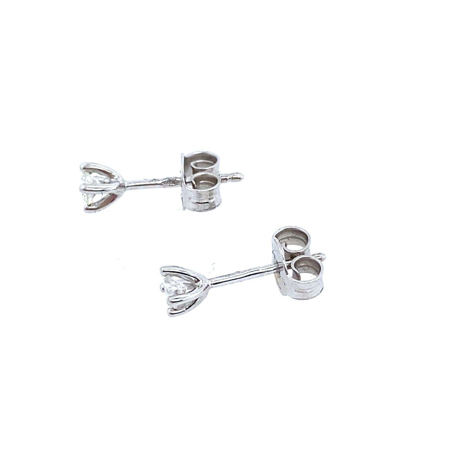 Round Cut Diamond Stud Earrings in 18ct White Gold, 0.35ct 