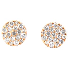 Clous d'oreilles en or rose 18 carats et diamants