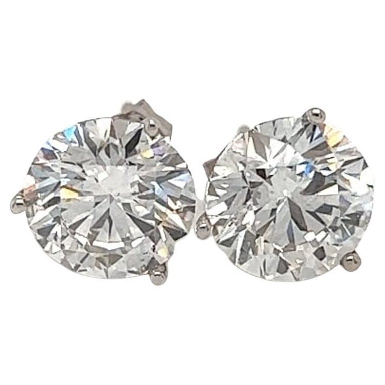 Diamond Stud Earrings Lab Grown 14k Gold 4.02 TCW SI1 IGI Certified at ...