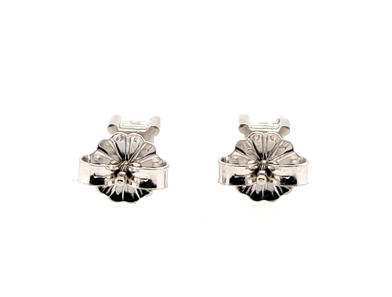 Diamant Ohrstecker Mined 1/3ct Princess Cut 14K Weißgold Pushback Brandneu im Zustand „Neu“ im Angebot in Dearborn, MI