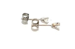 Diamond Stud Earrings Mined 1/3ct Round Brilliant Cut 14K White Gold Pushback