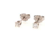 Diamant Ohrstecker Mined .20ct Rund Brillant 14K Weißgold Pushback
