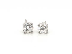 Orecchini con diamanti Mined .75ct Round Brilliante Cut in oro bianco 14K Pushback