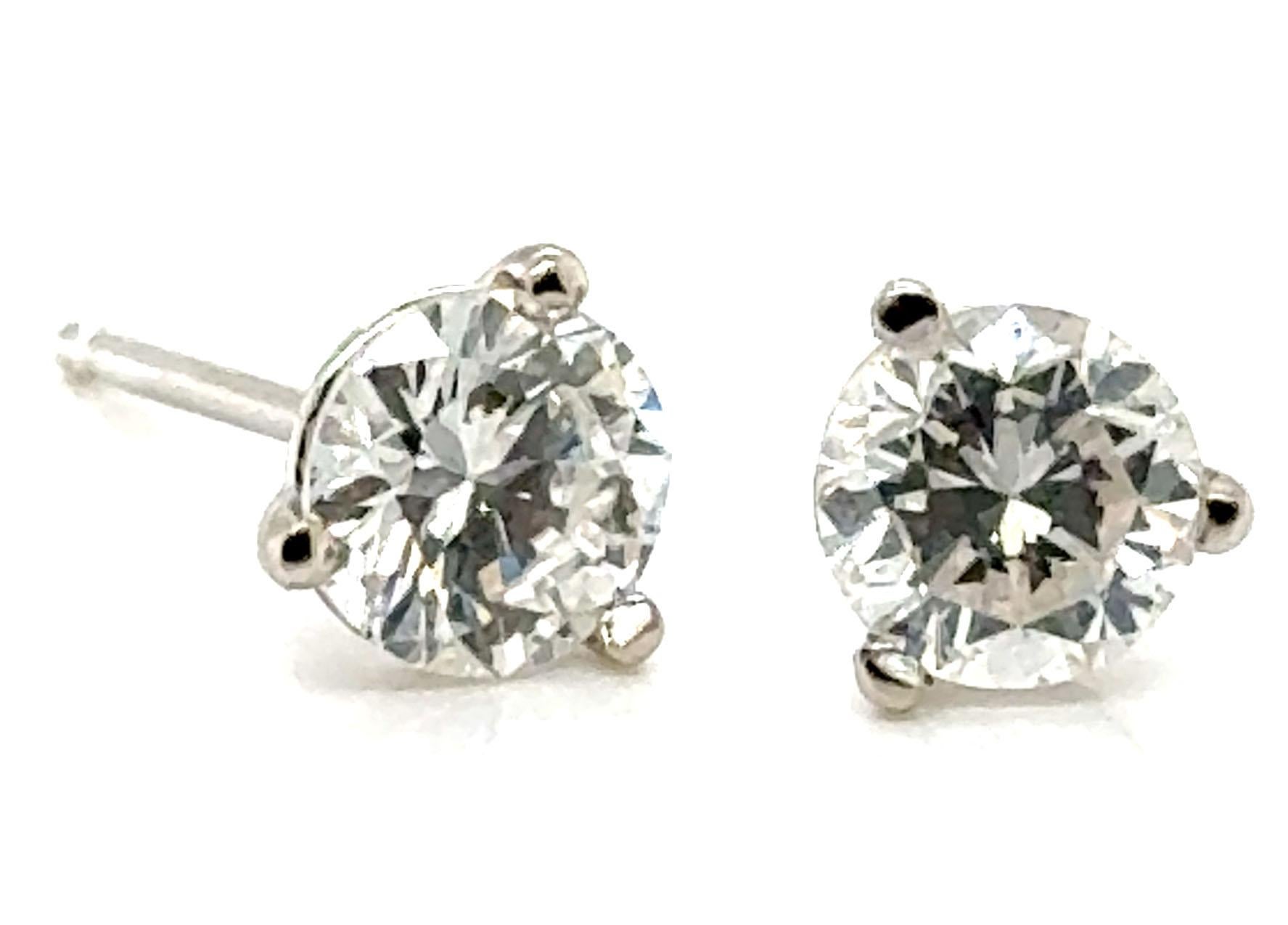 da uomo o donna Orecchini con diamanti mineralizzati Diamonds Mine 1 Carat Size G/VS Martini PushBack 1ct in vendita