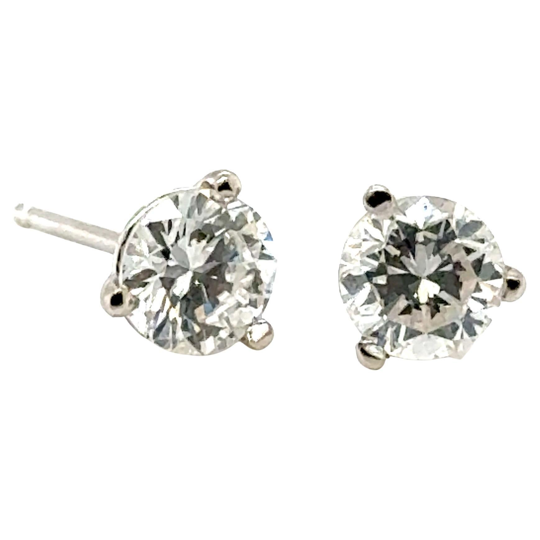 Diamond Stud Earrings Mined Diamonds 1 Carat Size G/VS Martini PushBack 1ct