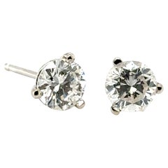 Diamond Stud Earrings Mined Diamonds 1 Carat Size G/VS Martini PushBack 1ct