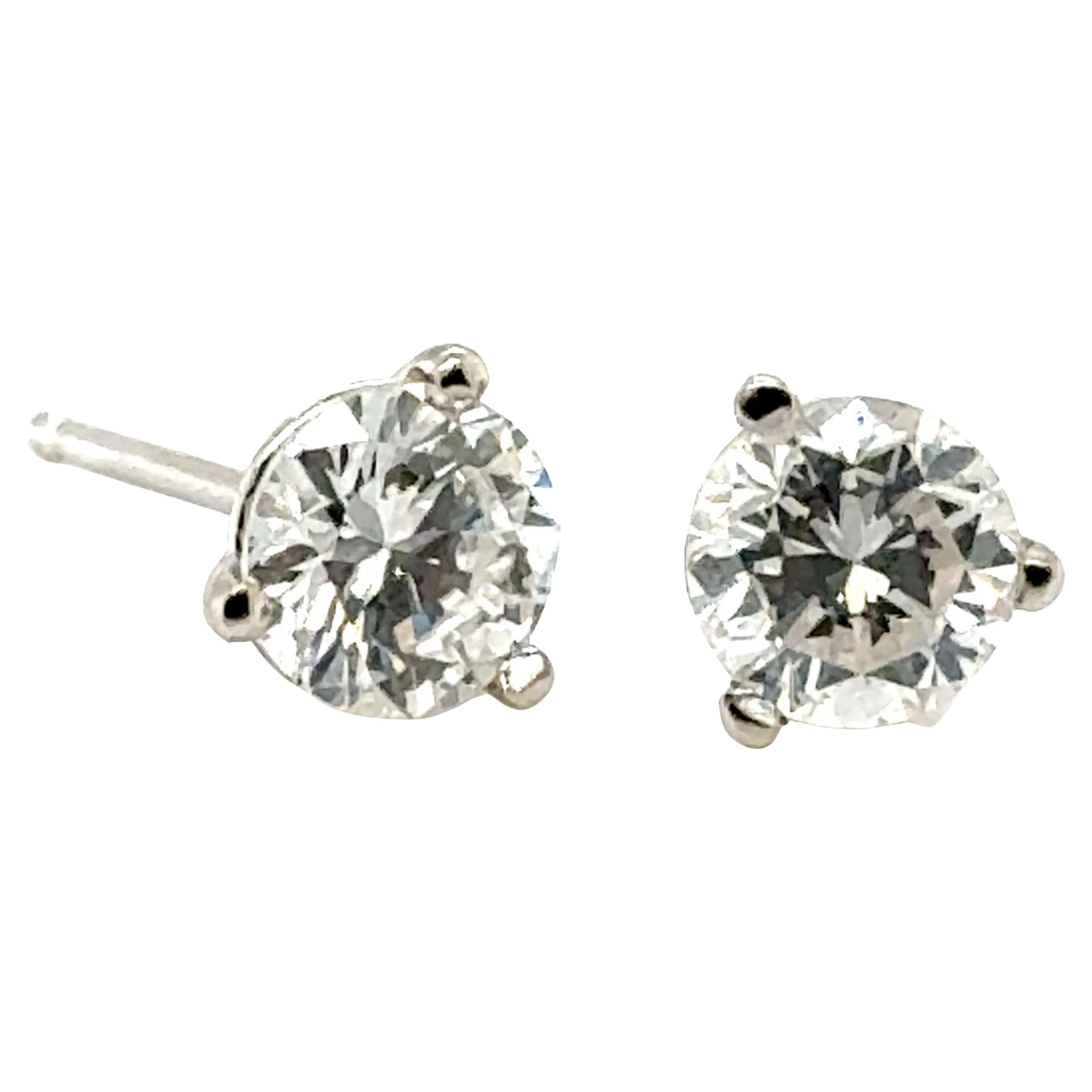 Boucles d'oreilles diamant Diamants Mine 1 carat taille G/VS Martini PushBack 1ct