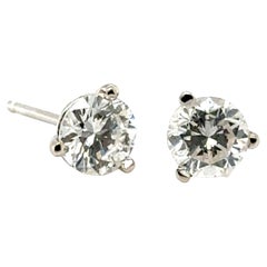 Diamond Stud Earrings Mined Diamonds 1 Carat Size G/VS Martini PushBack 1ct
