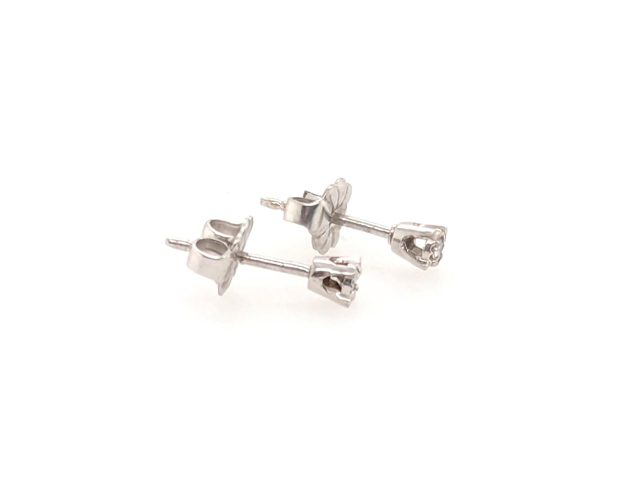 Diamant-Ohrstecker Mined Round 14K Weißgold Pushback .40ct Look (Rundschliff) im Angebot