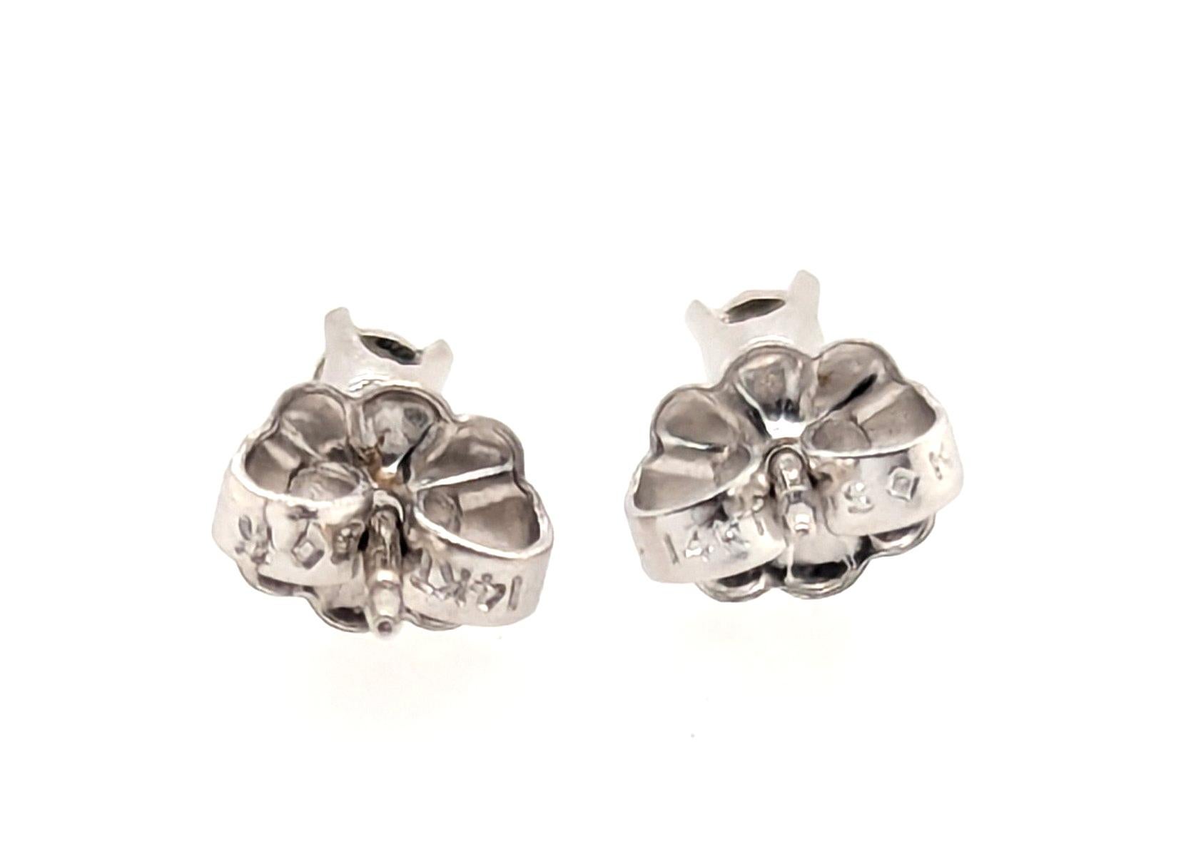 Diamant-Ohrstecker Mined Round 14K Weißgold Pushback .40ct Look im Zustand „Hervorragend“ im Angebot in Dearborn, MI