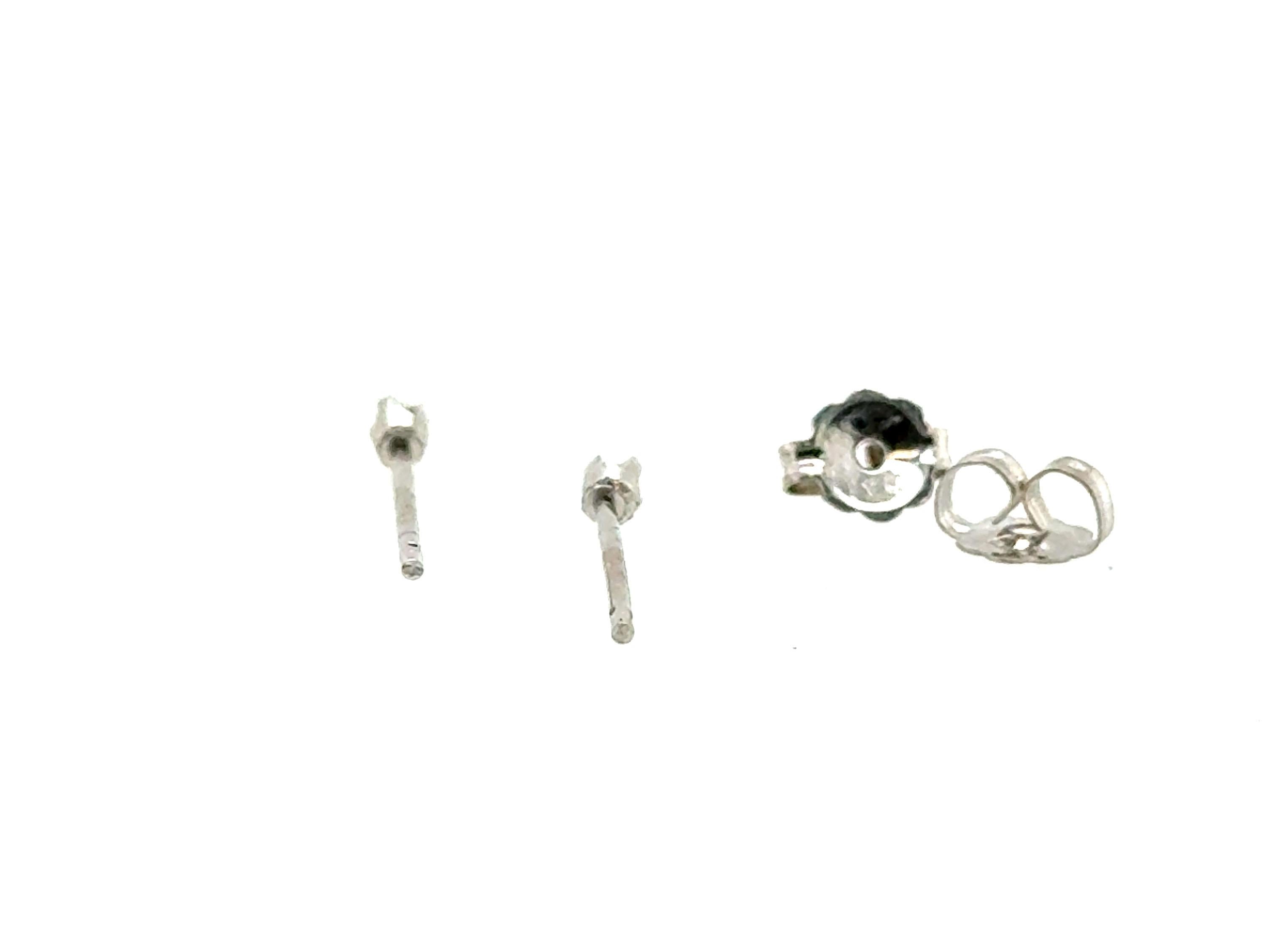 Diamant-Ohrstecker Mined Round 14K Weißgold Pushback für Damen oder Herren im Angebot