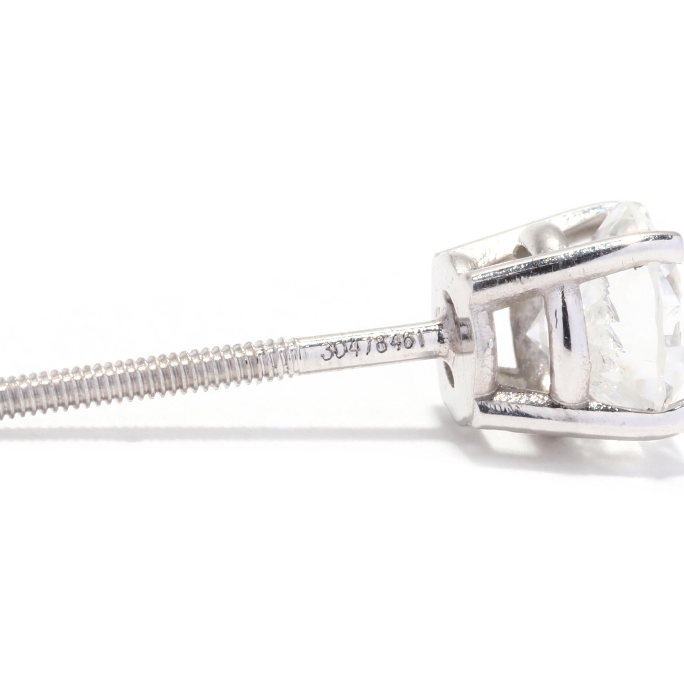 Diamant-Ohrstecker, Platin, Länge 4,5 MM, einfacher Diamant-Ohrstecker (Brillantschliff)