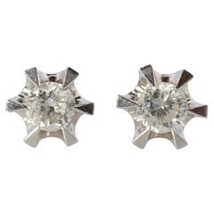 Diamant-Ohrstecker. Platin PT900 1/2ct Diamant Gürtel-Klauen-Ohrstecker aus Platin.