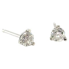 Orecchini con diamanti Pushback Mined da 0,40 carati taglio Brilliante rotondo in oro bianco 14K