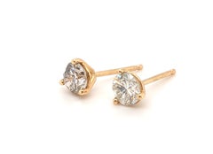 Diamond Stud Earrings Round Brilliant Cut Mined Diamonds .70ct 14K 3 Prong Marti