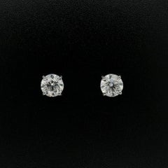 Boucles d'oreilles en platine vintage à vis et clous d'oreilles en diamant