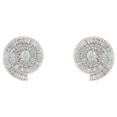 Diamond Stud Seashell Earrings 2.35 Carat
