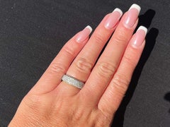 Diamond Studded Band Ring 14k White Gold