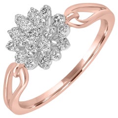 Diamantbesetzter floraler Ring aus 18k Rose Gold