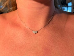 Diamond Studded Heart Necklace 18k White Gold