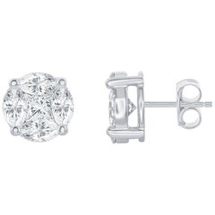 Round Shaped Diamond Studs 2.00 Carat