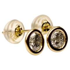 Diamond studs bezel studs 18KT gold Lovely on ears Youth studs certified