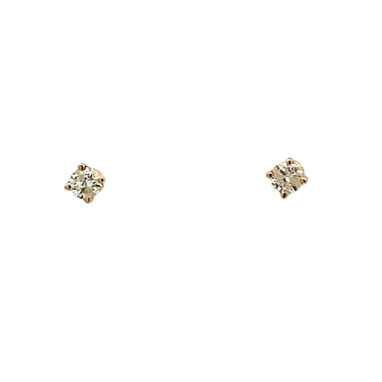Introducing our stunning white round diamond earrings, the perfect addition to your everyday jewelry collection. This collection is for kids and babies, very delicate and safe for small ears; this pair of earrings are designed in a basket four-prong