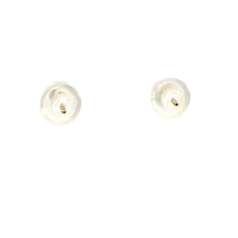 Diamond Studs Earrings White Round Diamond 0.09CT in 14K Yellow and White Gold  For Sale 1