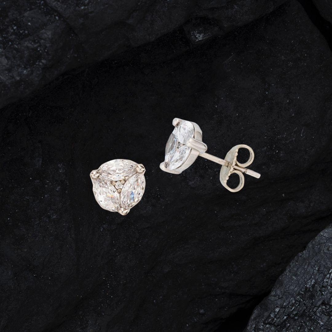 Diamantohrstecker mit Diamanten im Zustand „Neu“ im Angebot in Briarcliff Manor, NY