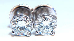 Diamond Studs GIA Certified 2.07 Carat Earrings 14 Karat