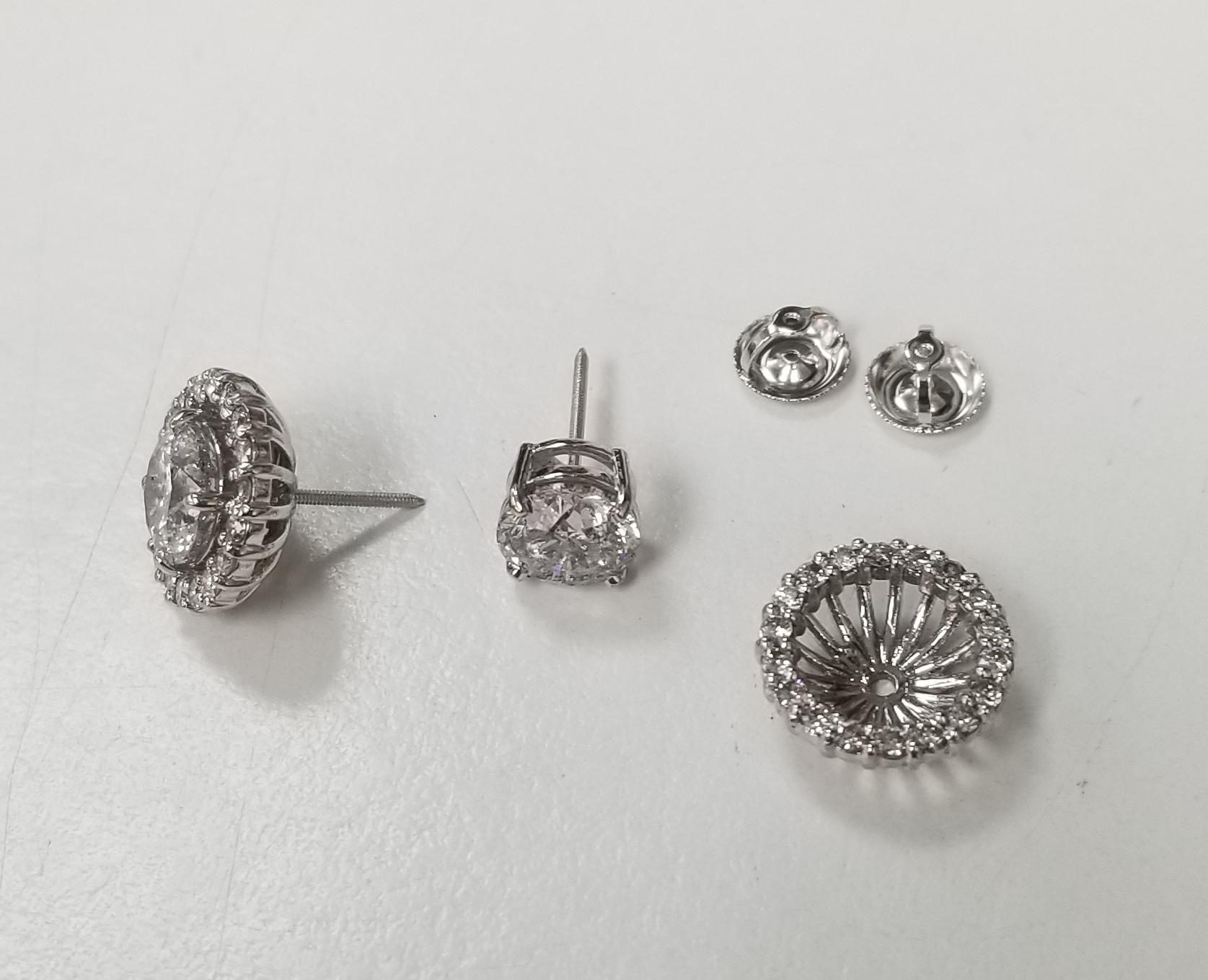 Contemporary Diamond Studs with Jackets Color 