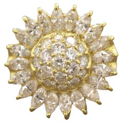 Diamant-Sonnenblumen-Goldring