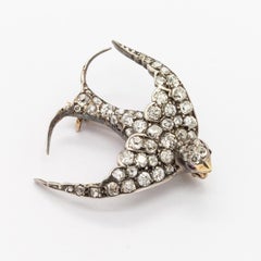 Diamond Swallow Brooch