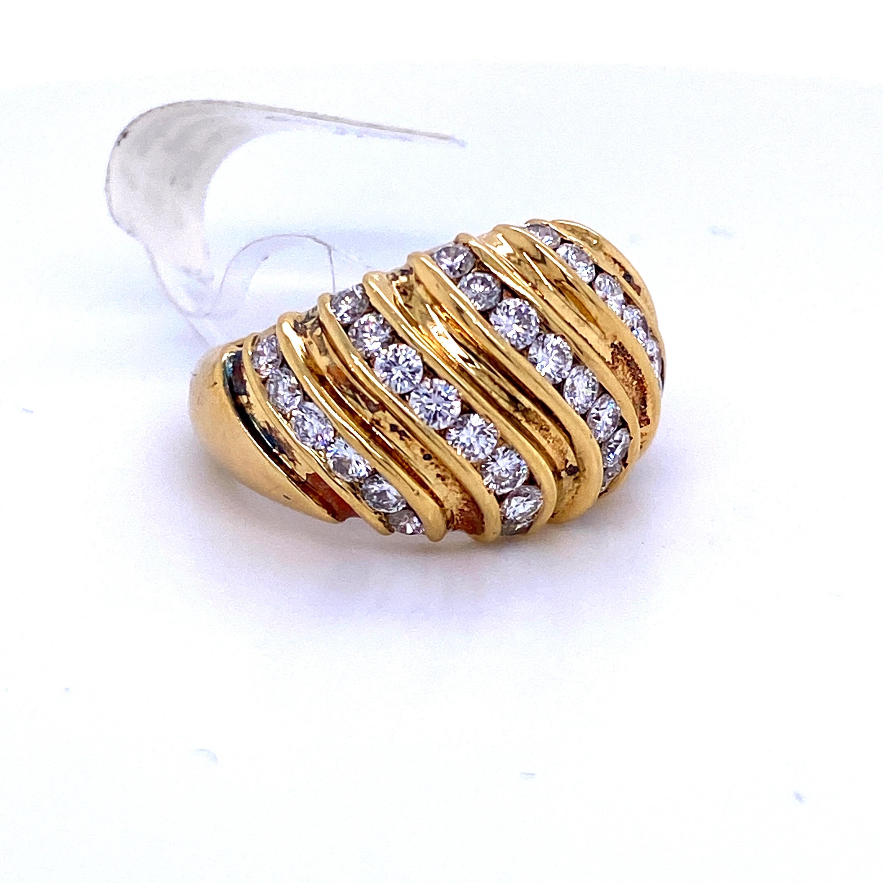gold diamond dome ring