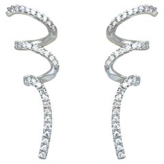 Diamant-Ohrringe mit Wirbel 0,26 Karat 14K Weißgold