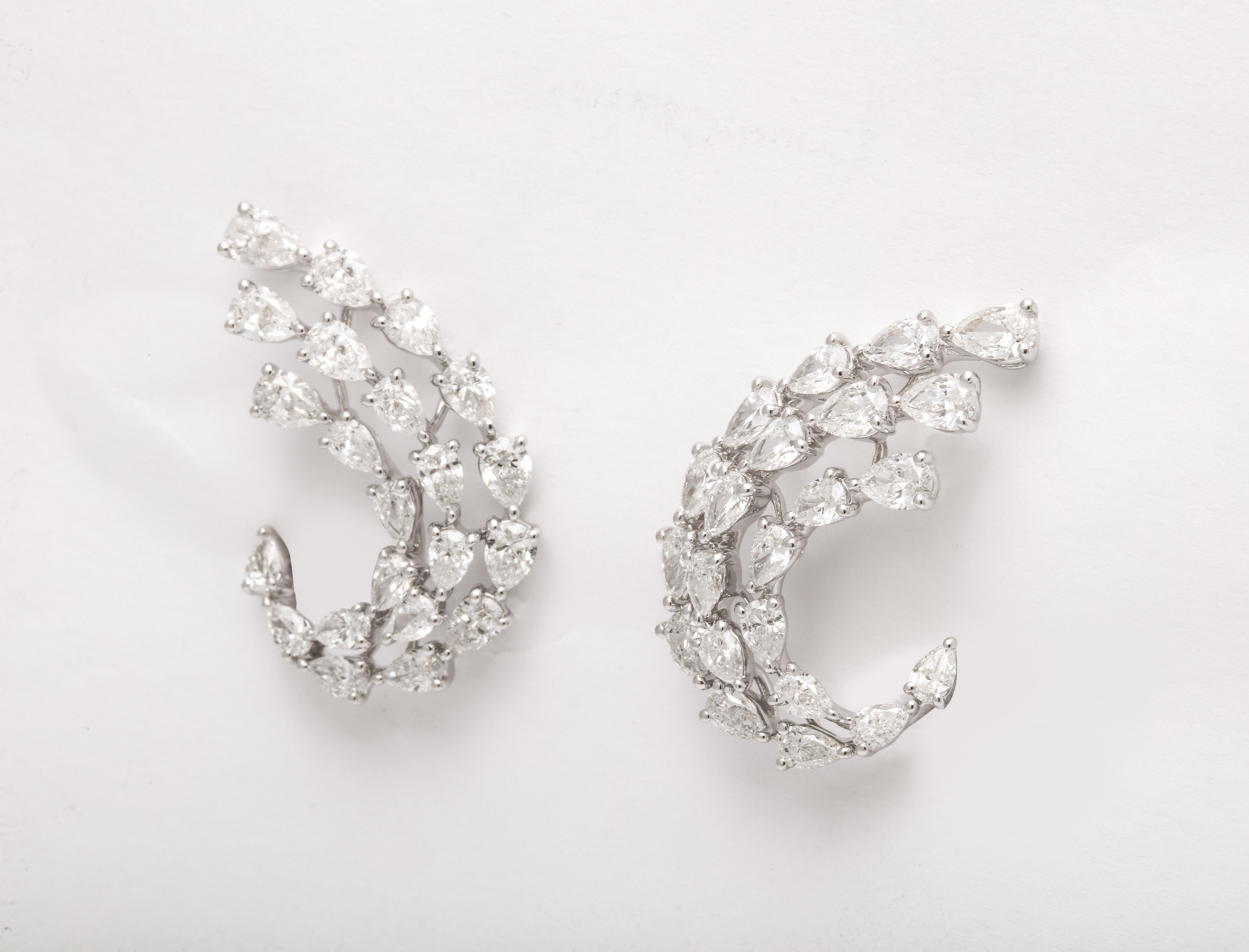 Diamond Swirl Earrings For Sale 5