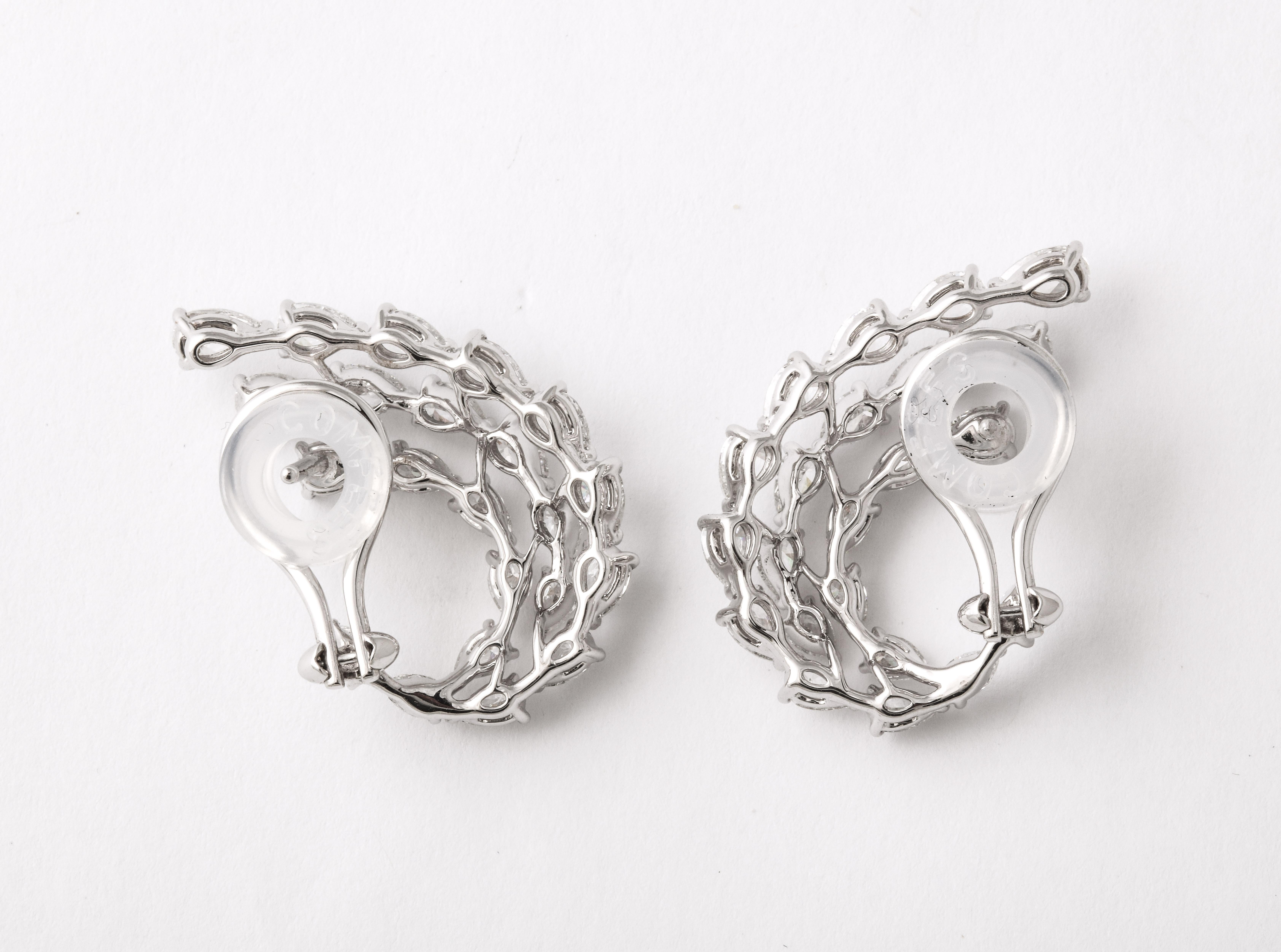 Diamond Swirl Earrings For Sale 1