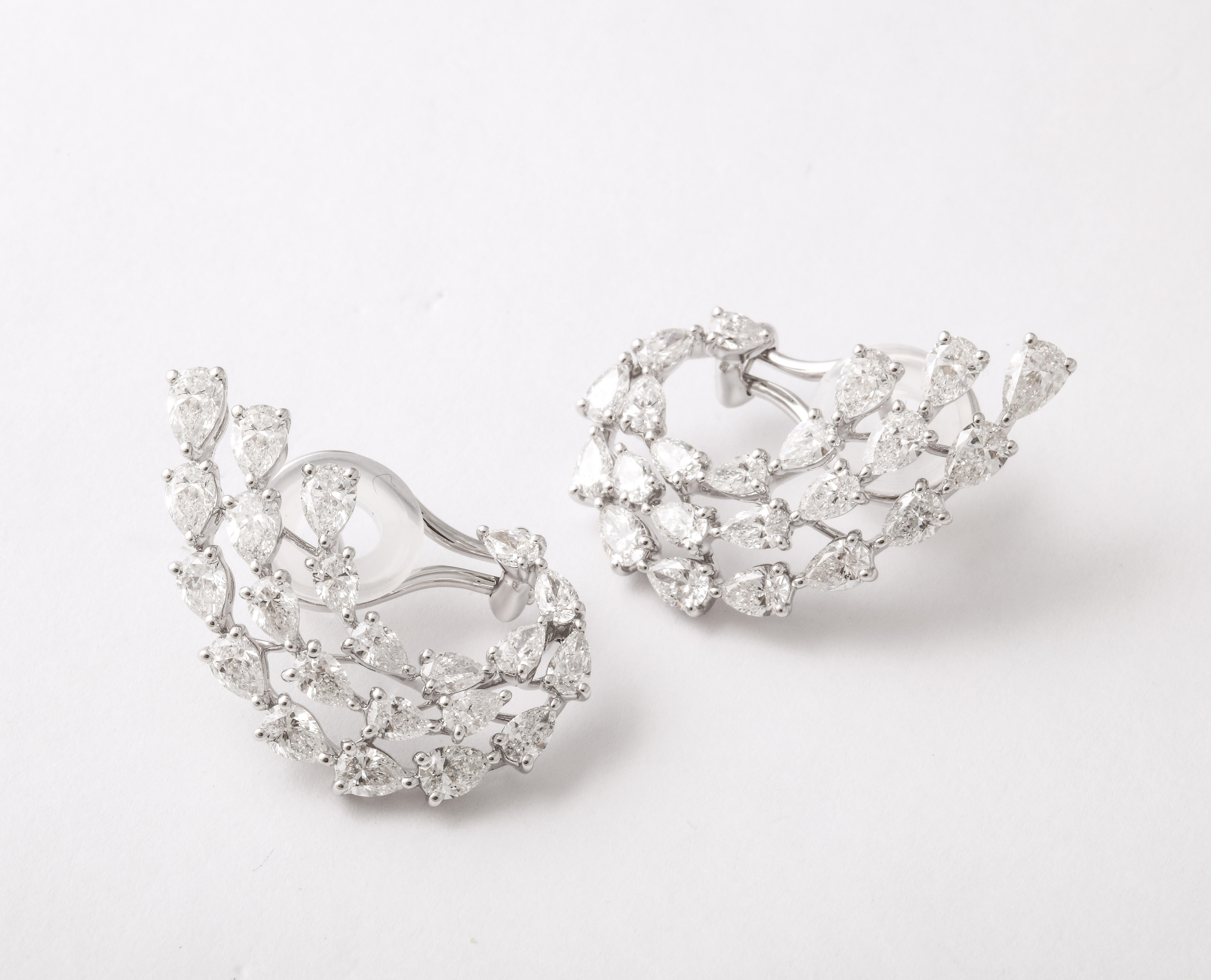 Diamond Swirl Earrings For Sale 2