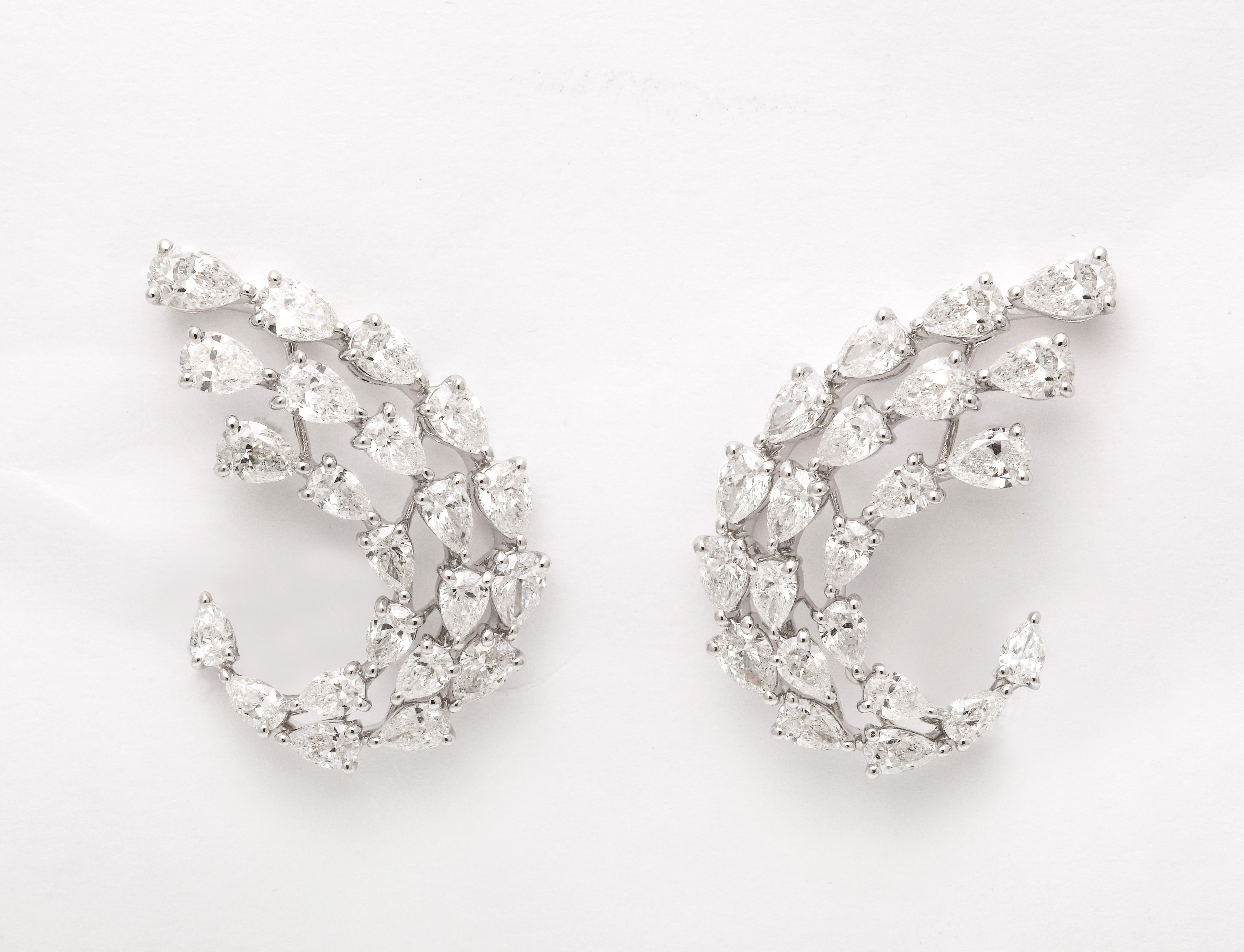 Diamond Swirl Earrings For Sale 4