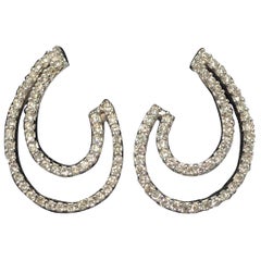 Diamond Swirl Earrings in 18 Karat White Gold Diamond Swirl Earrings in 18 Karat White Gold