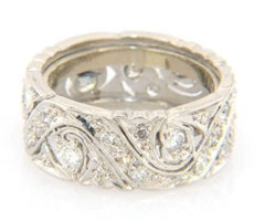 Diamond Swirl Eternity Band Ring in Platinum