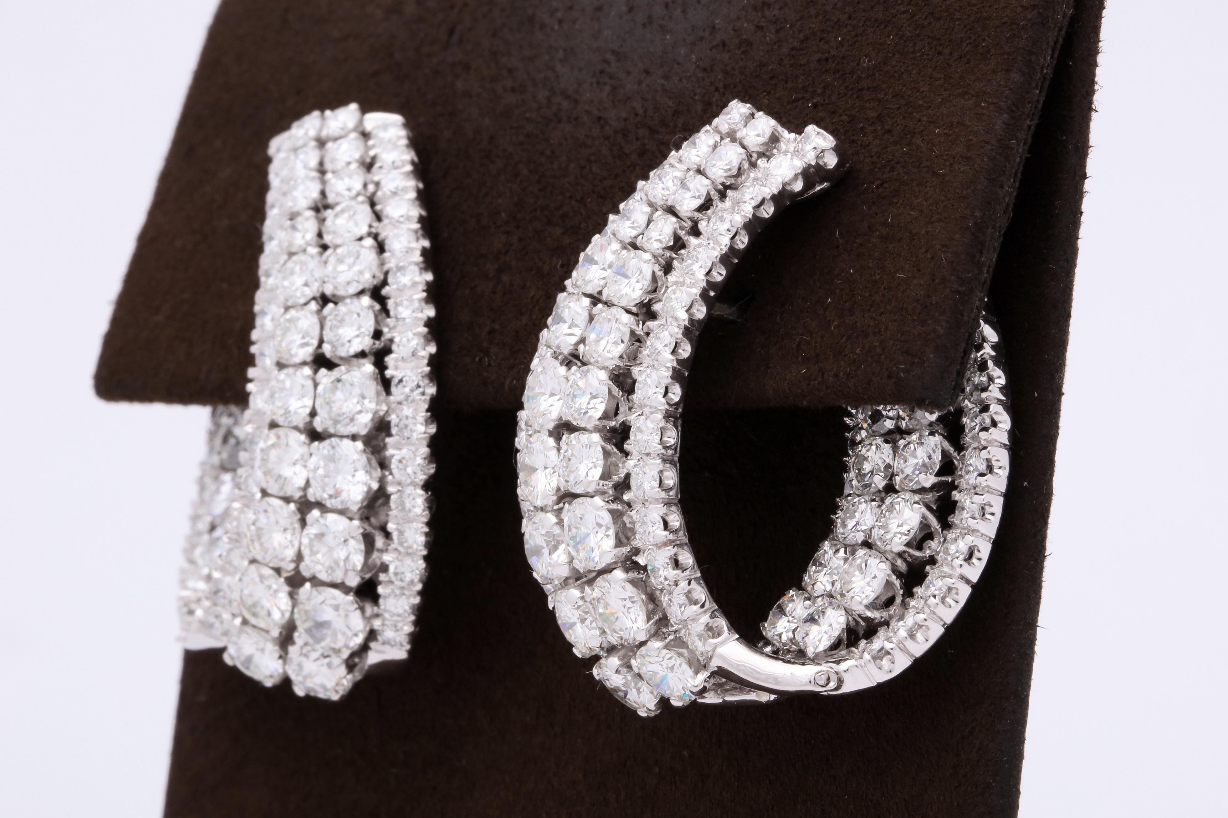 Women's Diamond Swirl Hoop Earrings
