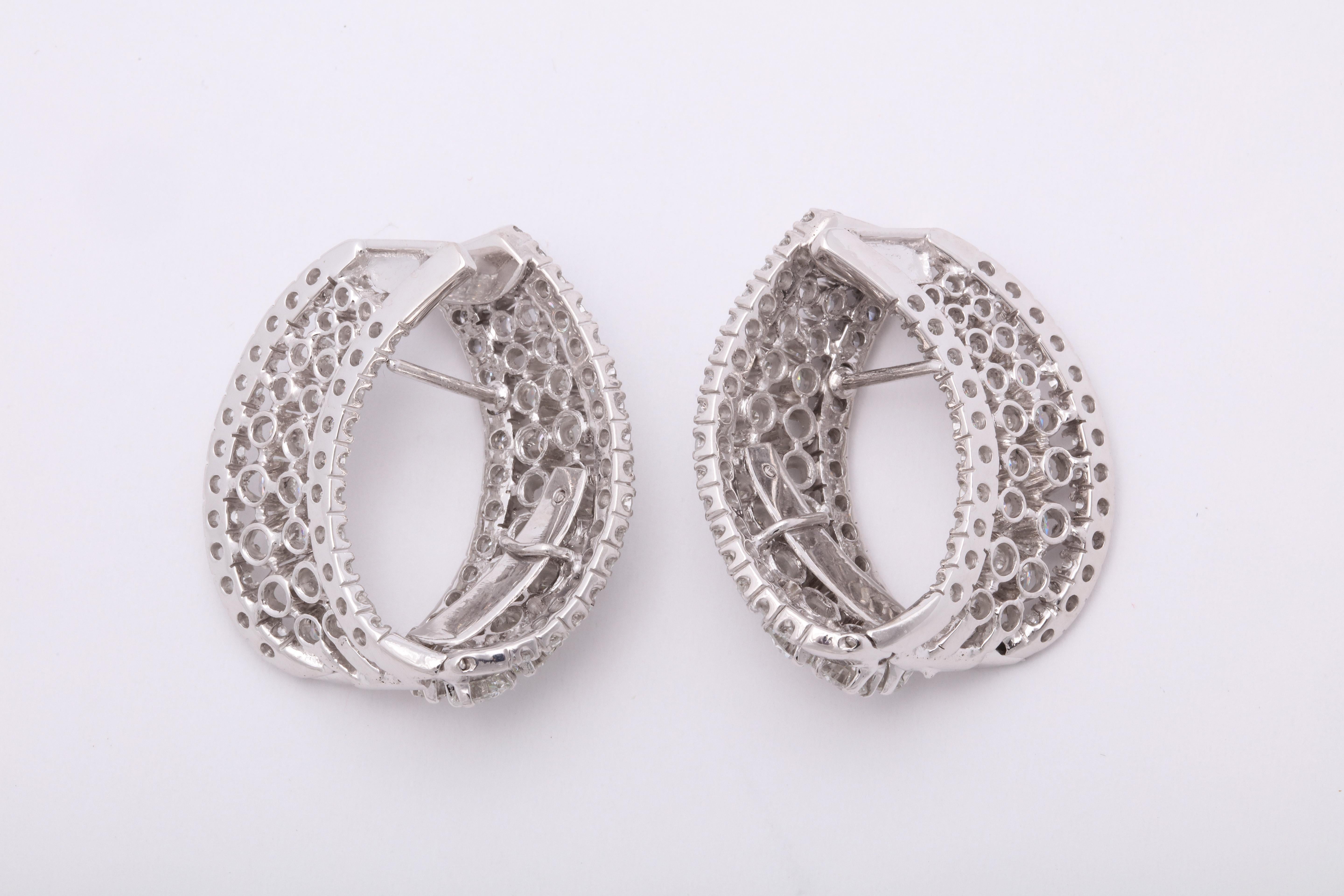 Diamond Swirl Hoop Earrings 2