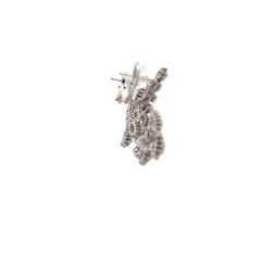 Diamond Swirl Loop Earrings 2.39 Carats 14 Karat White Gold F-G VS1-VS2