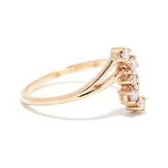 Diamond Swirl Ring, 14k Yellow Gold, Ring, Simple Diamond