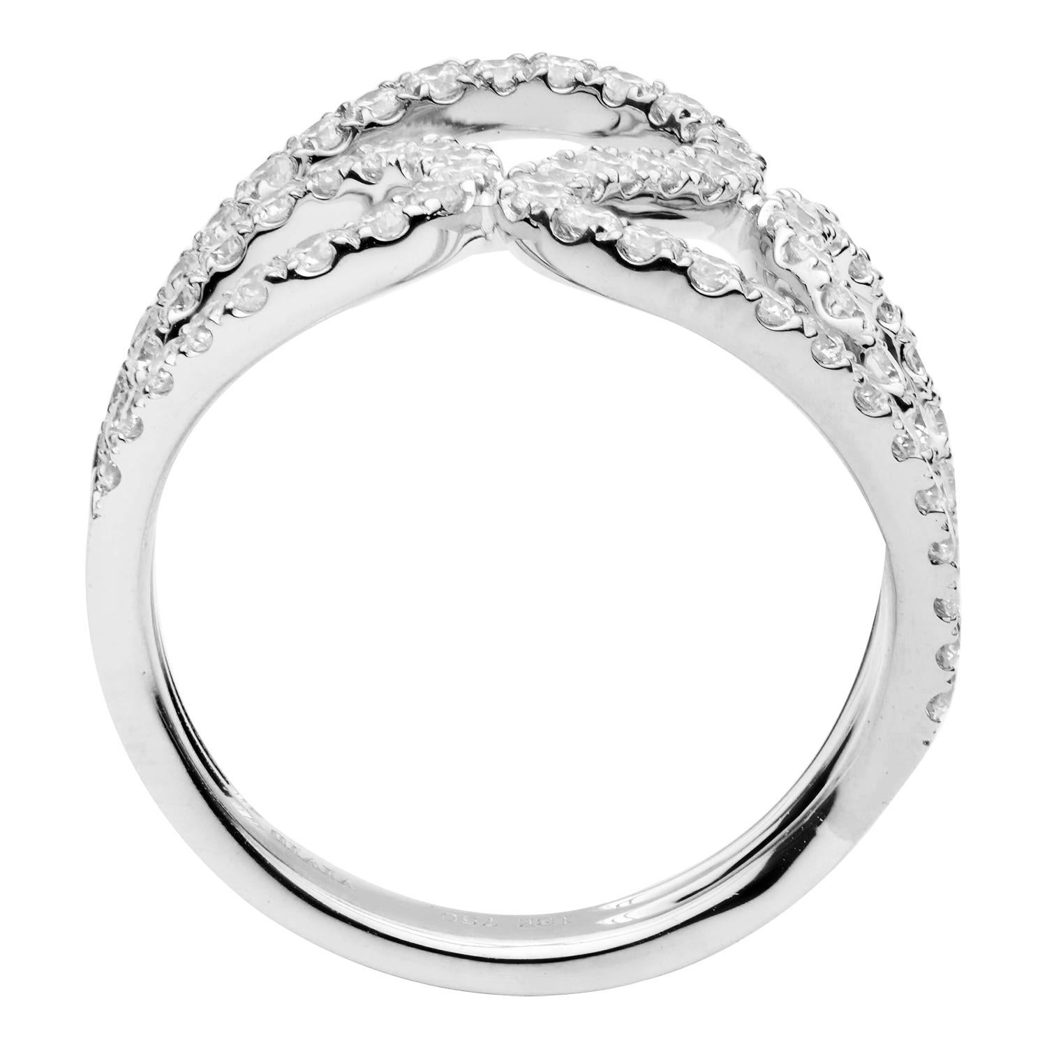 Contemporary Diamond Swirl Ring For Sale